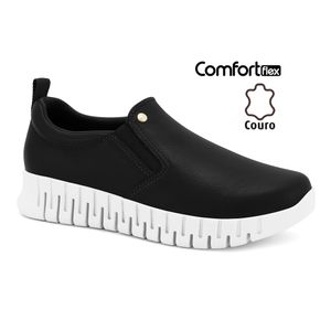 Tênis Preto Feminino Slip On Comfortflex 2484301-2