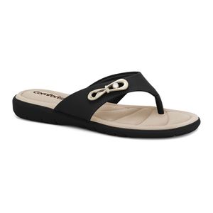 Chinelo Preto Feminino Comfortflex 2480333-8