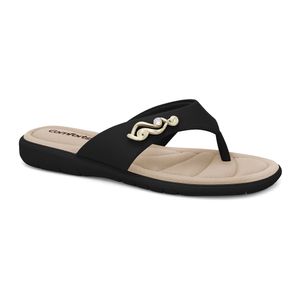 Chinelo Preto Feminino Comfortflex 2480332-8
