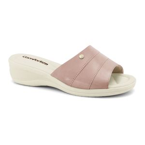 Tamanco Anabela Verniz Biscuit Comfortflex 2488421-5