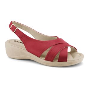 Sandália Anabela Magenta Comfortflex 2488422-5