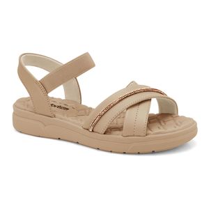 Sandália Feminina Tiras/Elástico Caqui Comfortflex 2442404-2