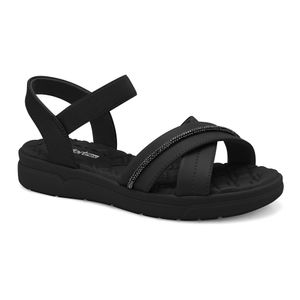 Sandália Feminina Tiras Elástico Preto Confortflex 2442404-7