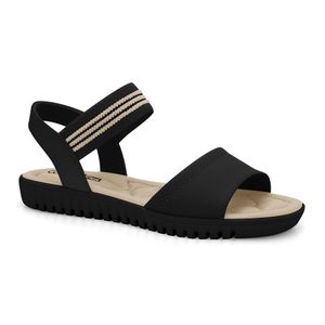 Sandália com Elástico Preto/Almond Comfortflex 2443303-2