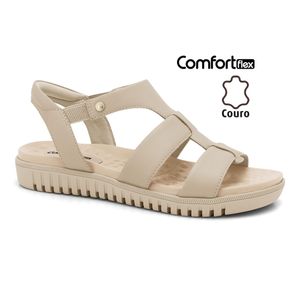 Sandália Couro Almond Comfortflex 2445403-1