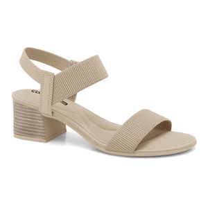 Sandália Salto Bloco Almond Comfortflex 2456401-1