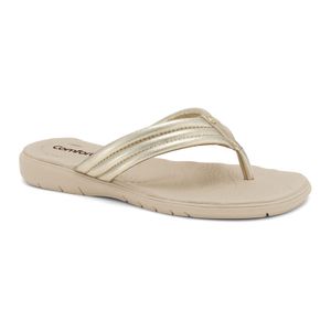 Chinelo Feminino Metalizado Ouro Comfortflex 2460401-1