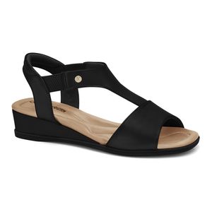 Sandália Anabela Preto Comfortflex 2470403-3