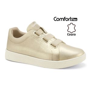 Tênis Couro Dourado Comfortflex 2465308-14