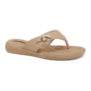 Chinelo Feminino Caqui Comfortflex 2480403-3
