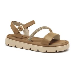 Sandália Feminina Papete Camel Comfortflex 2446404-1