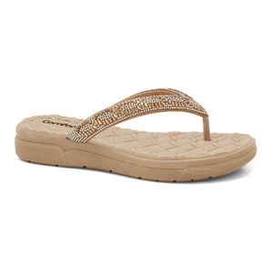 Chinelo Flatform Elegance Nude Comfortflex 2442432-1