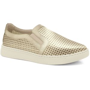 Slip On Couro Dourado Comfortflex 2465302-15