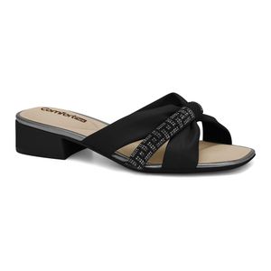Tamanco Feminino Salto Bloco Preto Comfortflex 2455402-3