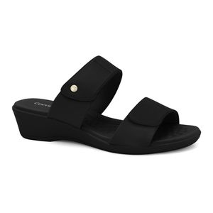 Tamanco Anabela Velcro Preto Comfortflex 2472402-3