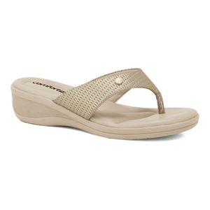 Chinelo Anabela Ouro Comfortflex 2488403-1