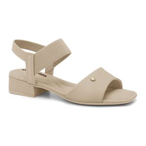 Sandália Salto Baixo Almond Comfortflex 2455401-1