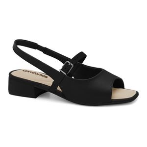 Slingback Salto Baixo Preto Comfortflex 2455404-2