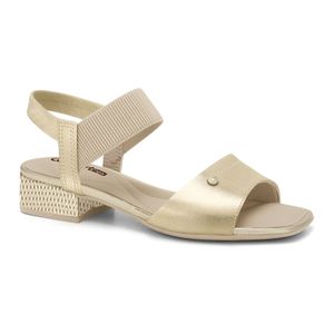 Sandália Salto Baixo Dourada Comfortflex 2455401-6