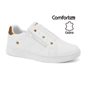Tênis Couro Branco Comfortflex 2465403-6