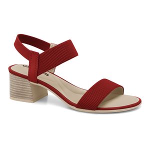 Sandália Salto Bloco Carmim Comfortflex 2456401-8