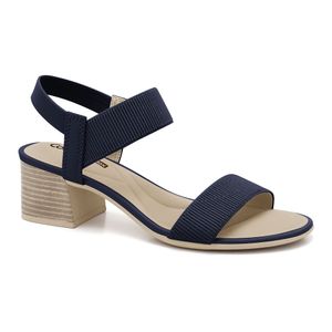 Sandália Salto Bloco Marinho Comfortflex 2456401-13