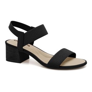 Sandália Salto Bloco Preta Comfortflex 2456401-11
