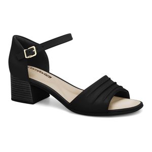 Sandália Salto Médio Preta Comfortflex 2556304-3