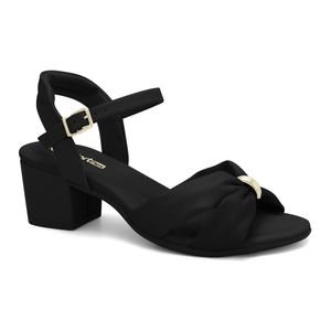 Sandália Salto Bloco Preto Comfortflex 2557303-2