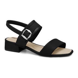 Sandália Salto Baixo Preta Comfortflex 2555303-2