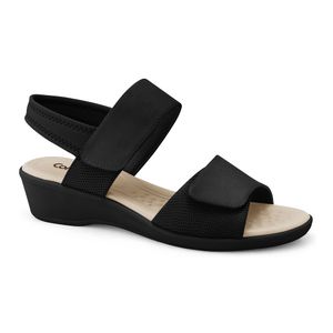 Sandália Anabela Preta Comfortflex 2572303-4
