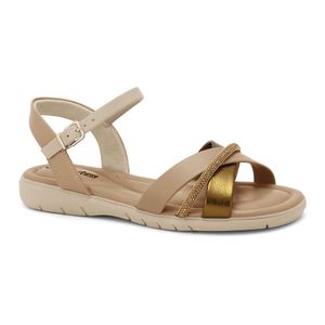 Sandália Rasteira Almond/Bronze Comfortflex 2468403-1