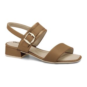 Sandália Salto Baixo Camel Comfortflex 2555303-7