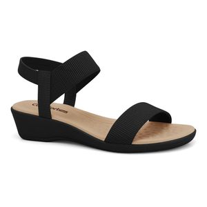 Sandália Anabela Preta Comfortflex  2472406-1