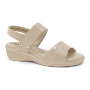 Sandália Anabela Almond Comfortflex 2588302-2