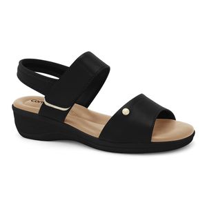 Sandália Anabela Preto Comfortflex 2588302-3
