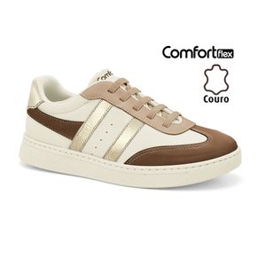Tênis Couro Coconut/Whisky Comfortflex 2565302-3