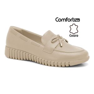 Mocassim Couro Almond Comfortflex 2476405-8