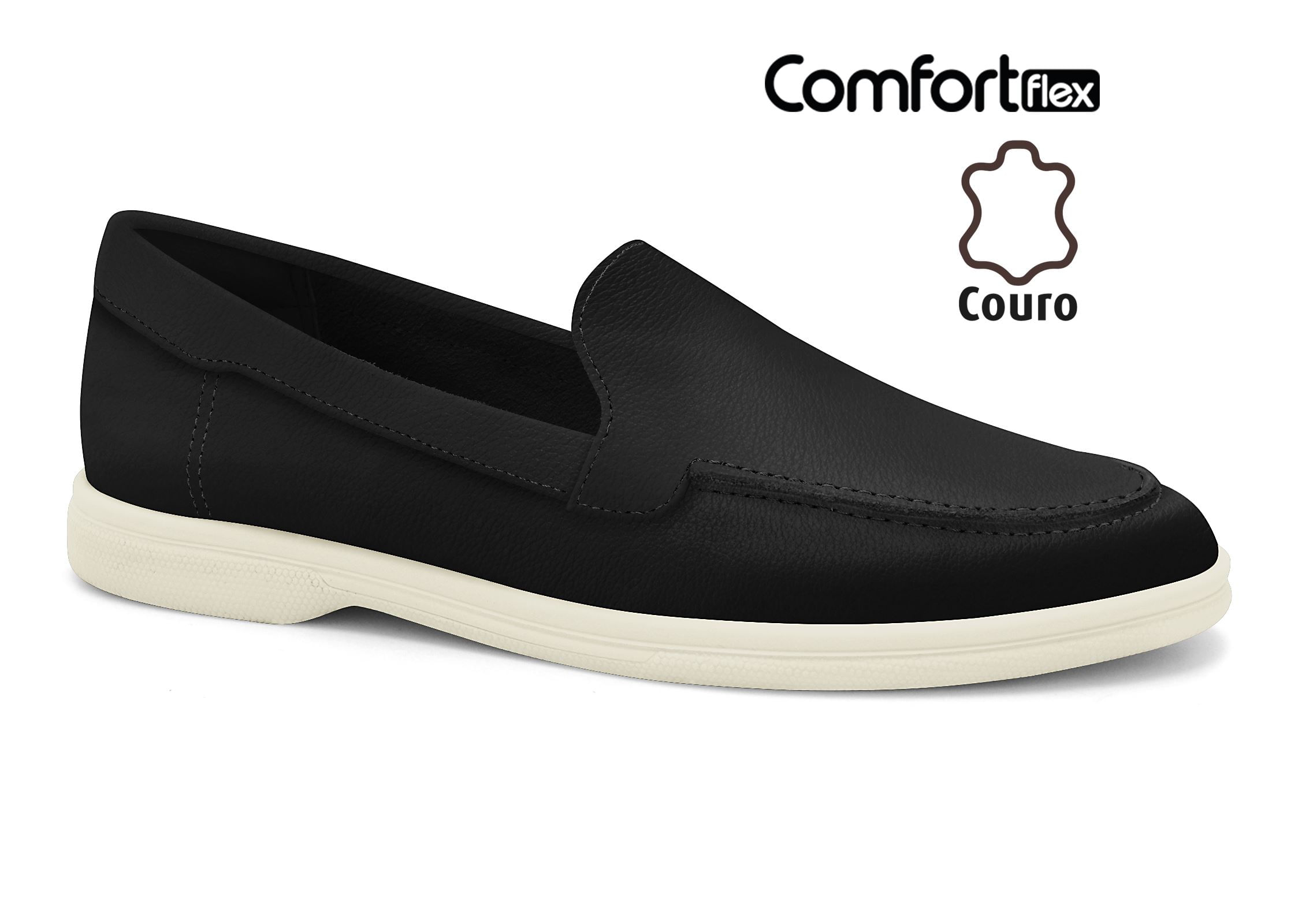 Mocassim Couro Marketplace Comfortflex - Comfortflex