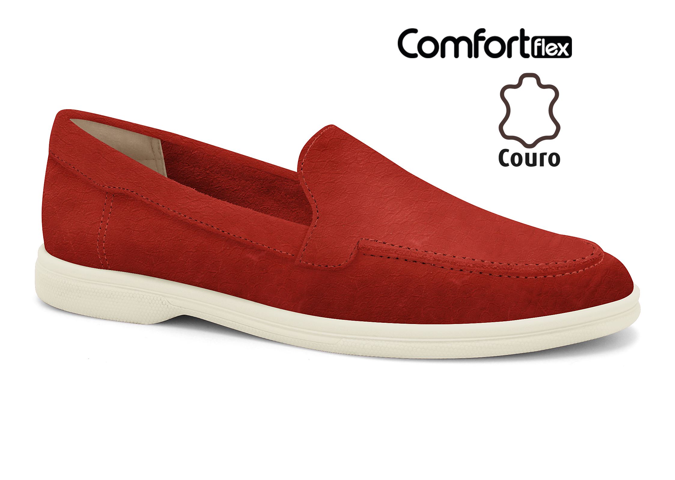 Mocassim Couro Marketplace Comfortflex - Comfortflex