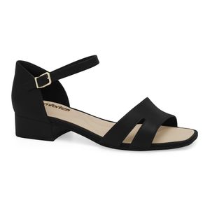 Sandália Salto Baixo Preta Comfortflex 2555406-3