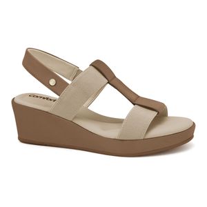 Sandália Anabela Mocca Comfortflex 2553404-5