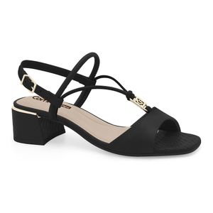 Sandália Salto Médio Preta Comfortflex 2554403-3