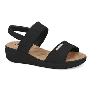 Sandália Anabela Preta Comfortflex 2586402-7