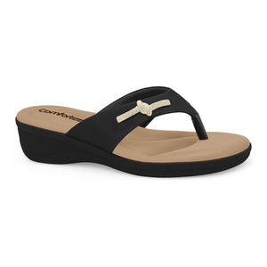 Chinelo Anabela Preto Comfortflex 2588401-4