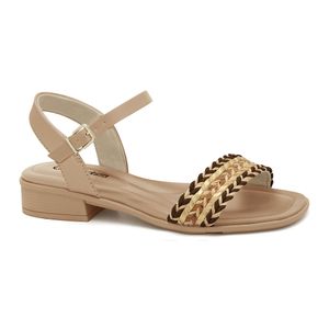 Sandália Salto Baixo Caqui Comfortflex 2552403-2