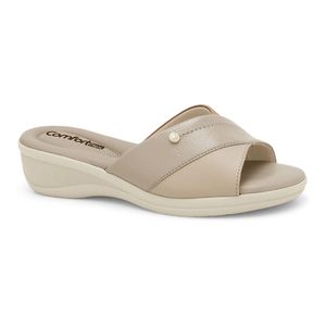 Tamanco Anabela Almond Comfortflex 2588402-1