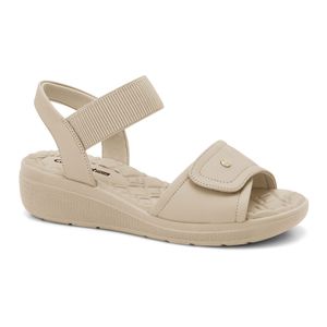 Sandália Anabela Feminina Almond Comfortflex 2486403-1