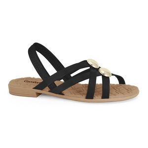 Sandália Rasteira Preta Comfortflex 2541403-3