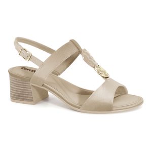 Sandália Salto Médio Almond Comfortflex 2556407-4